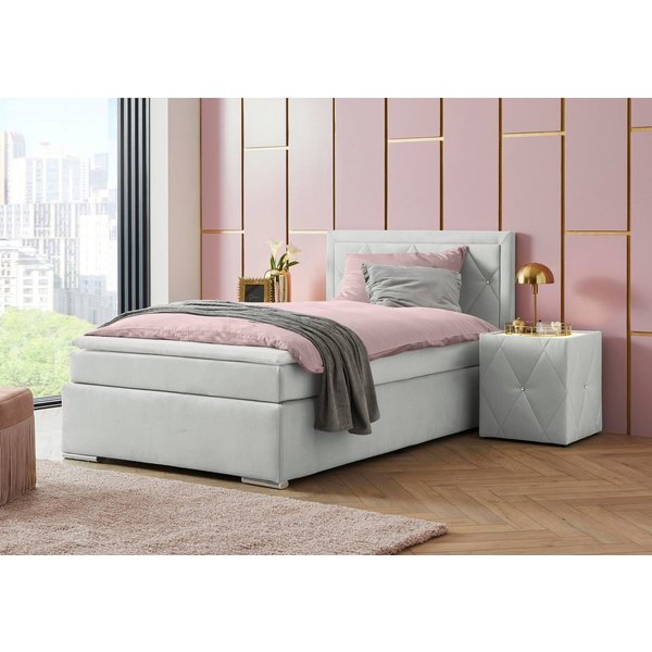 Home affaire Boxbett ALFIE, Polsterbett wahlweise mit Bettkasten, Samtvelours-Bezug (mit PUR-Schaumtopper (H2), Kaltschaumtopper (H3) oder Viscotopper (H4), mit