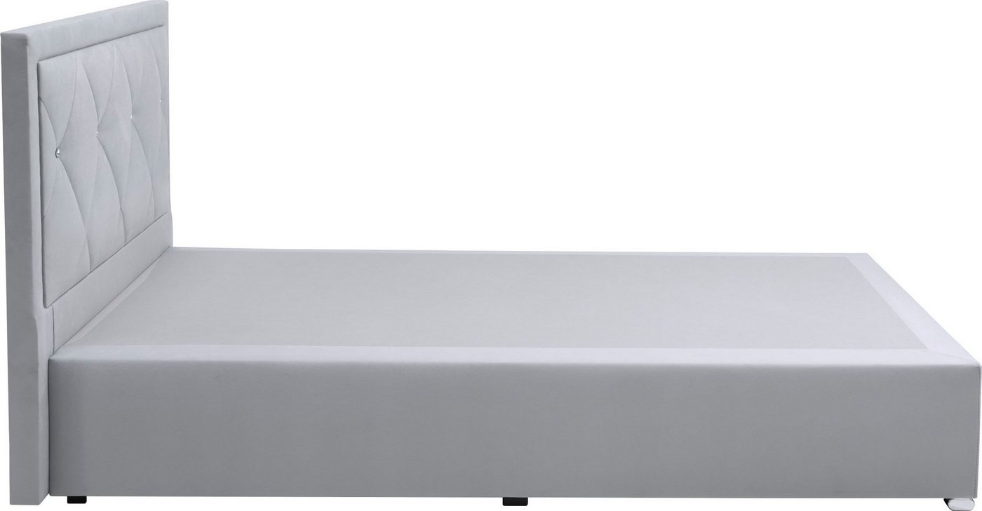 Home affaire Boxbett ALFIE, Polsterbett wahlweise mit Bettkasten, Samtvelours-Bezug (mit PUR-Schaumtopper (H2), Kaltschaumtopper (H3) oder Viscotopper (H4), mit – Bild 2 von 5