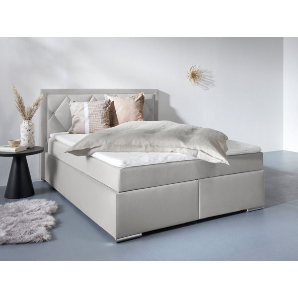 Home affaire Boxbett ALFIE, Polsterbett wahlweise mit Bettkasten, Samtvelours-Bezug (mit PUR-Schaumtopper (H2), Kaltschaumtopper (H3) oder Viscotopper (H4), mit