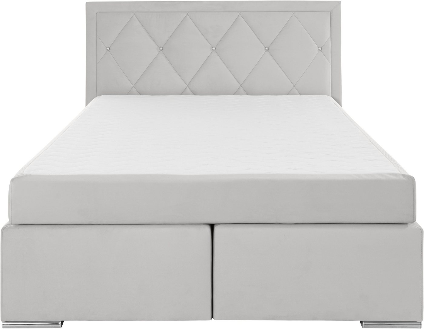 Home affaire Boxbett ALFIE, Polsterbett wahlweise mit Bettkasten, Samtvelours-Bezug (mit PUR-Schaumtopper (H2), Kaltschaumtopper (H3) oder Viscotopper (H4), mit – Bild 4 von 5