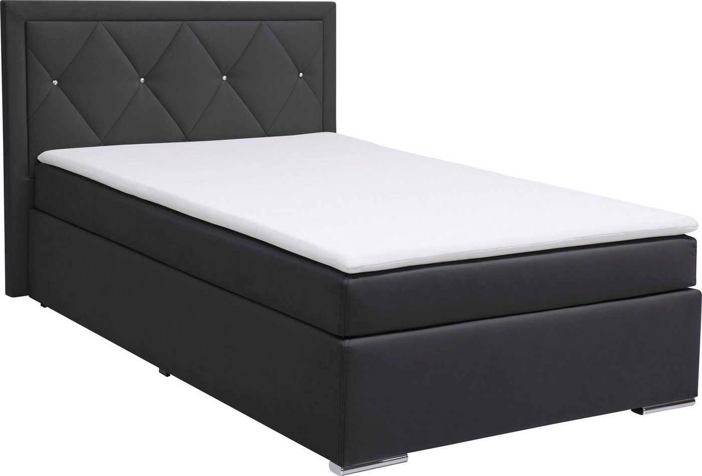 Home affaire Boxbett ALFIE, Polsterbett wahlweise mit Bettkasten, Samtvelours-Bezug (mit PUR-Schaumtopper (H2), Kaltschaumtopper (H3) oder Viscotopper (H4), mit – Bild 2 von 5