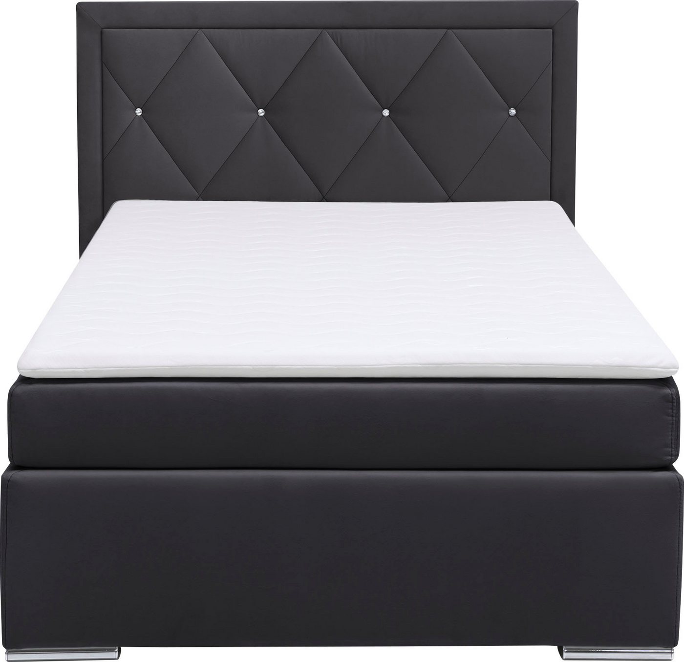 Home affaire Boxbett ALFIE, Polsterbett wahlweise mit Bettkasten, Samtvelours-Bezug (mit PUR-Schaumtopper (H2), Kaltschaumtopper (H3) oder Viscotopper (H4), mit – Bild 3 von 5