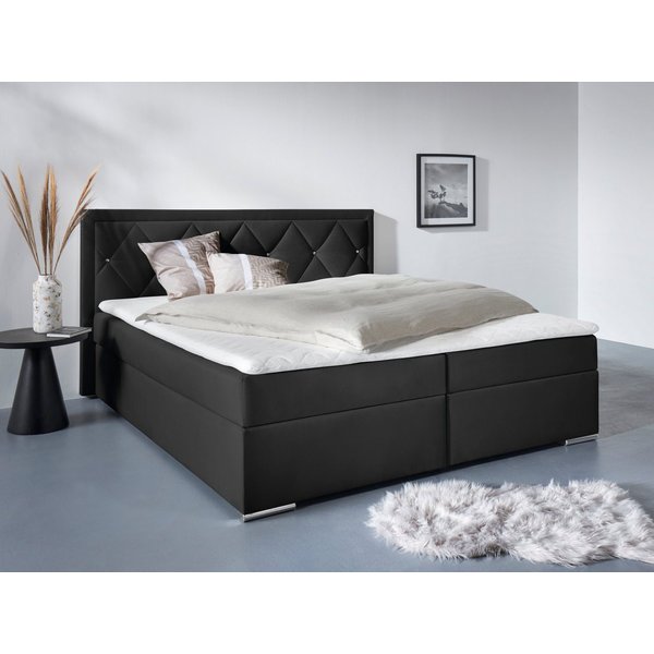 Home affaire Boxbett ALFIE, Polsterbett wahlweise mit Bettkasten, Samtvelours-Bezug (mit PUR-Schaumtopper (H2), Kaltschaumtopper (H3) oder Viscotopper (H4), mit