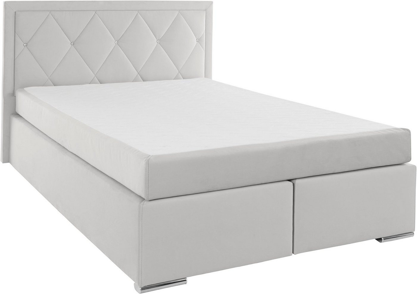 Home affaire Boxbett ALFIE, Polsterbett wahlweise mit Bettkasten, Samtvelours-Bezug (mit PUR-Schaumtopper (H2), Kaltschaumtopper (H3) oder Viscotopper (H4), mit – Bild 2 von 5