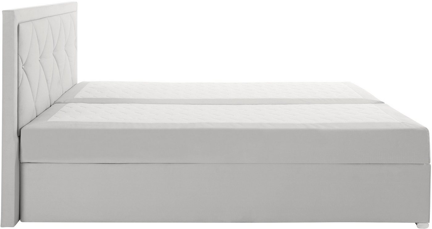Home affaire Boxbett ALFIE, Polsterbett wahlweise mit Bettkasten, Samtvelours-Bezug (mit PUR-Schaumtopper (H2), Kaltschaumtopper (H3) oder Viscotopper (H4), mit – Bild 5 von 5