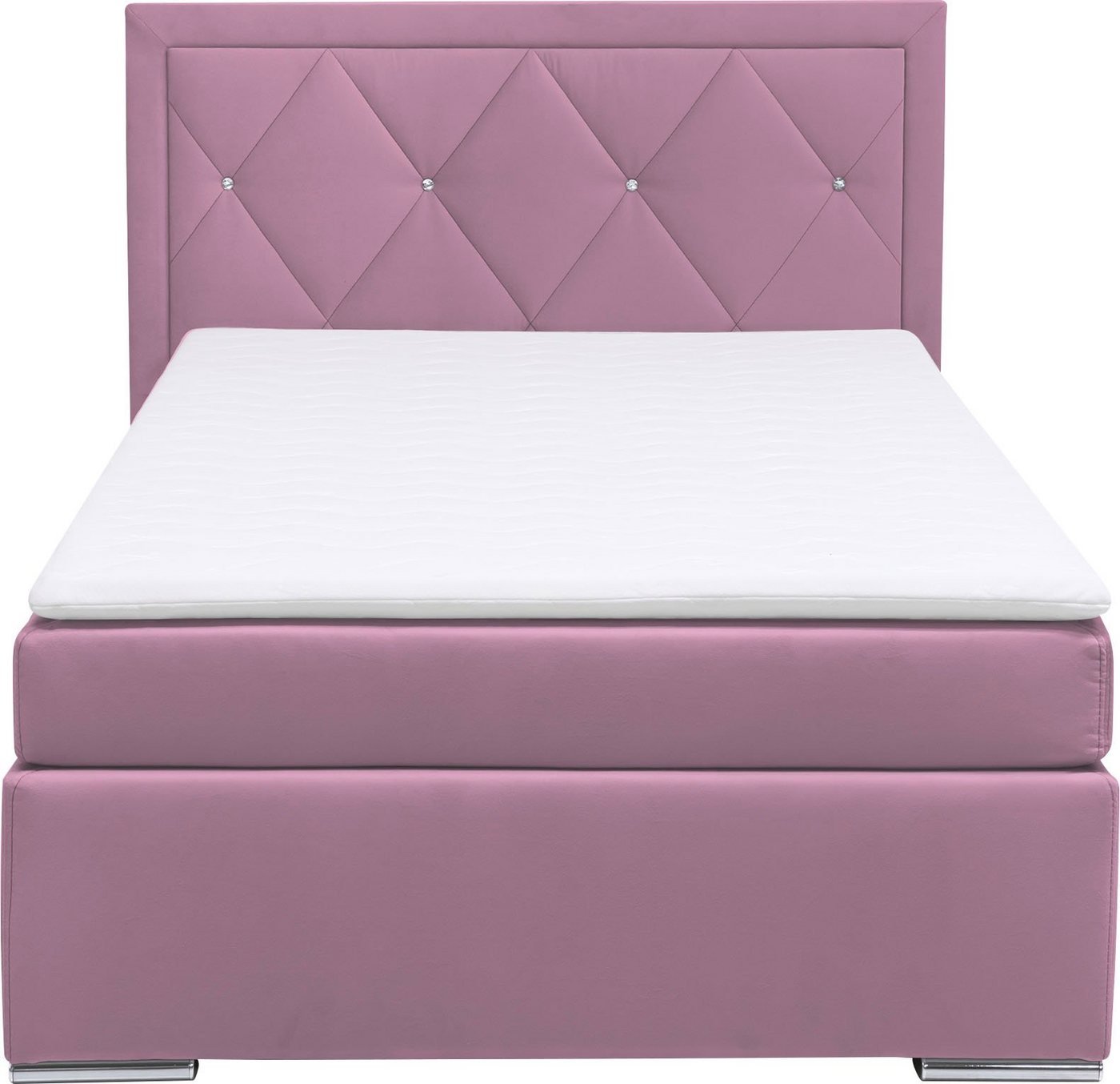 Home affaire Boxbett ALFIE, Polsterbett wahlweise mit Bettkasten, Samtvelours-Bezug (mit PUR-Schaumtopper (H2), Kaltschaumtopper (H3) oder Viscotopper (H4), mit – Bild 3 von 5