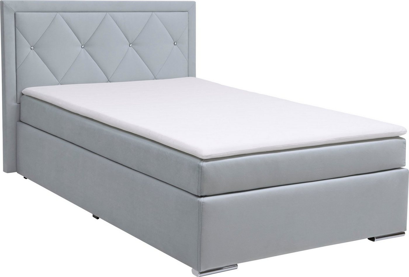 Home affaire Boxbett ALFIE, Polsterbett wahlweise mit Bettkasten, Samtvelours-Bezug (mit PUR-Schaumtopper (H2), Kaltschaumtopper (H3) oder Viscotopper (H4), mit – Bild 2 von 5