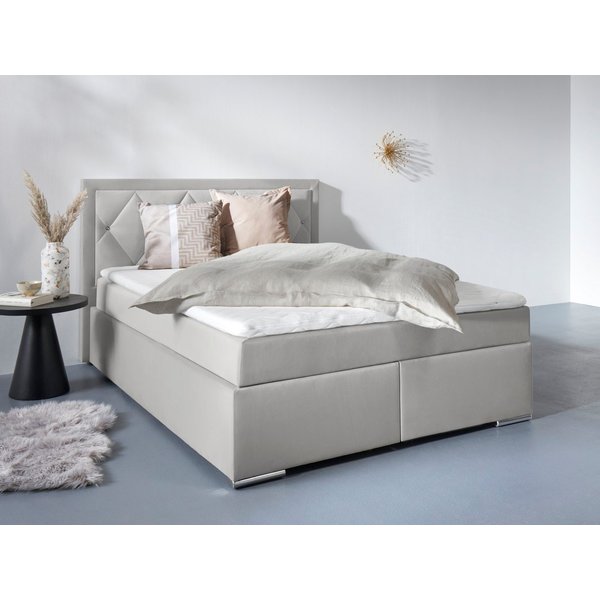 Home affaire Boxbett ALFIE, Polsterbett wahlweise mit Bettkasten, Samtvelours-Bezug (mit PUR-Schaumtopper (H2), Kaltschaumtopper (H3) oder Viscotopper (H4), mit