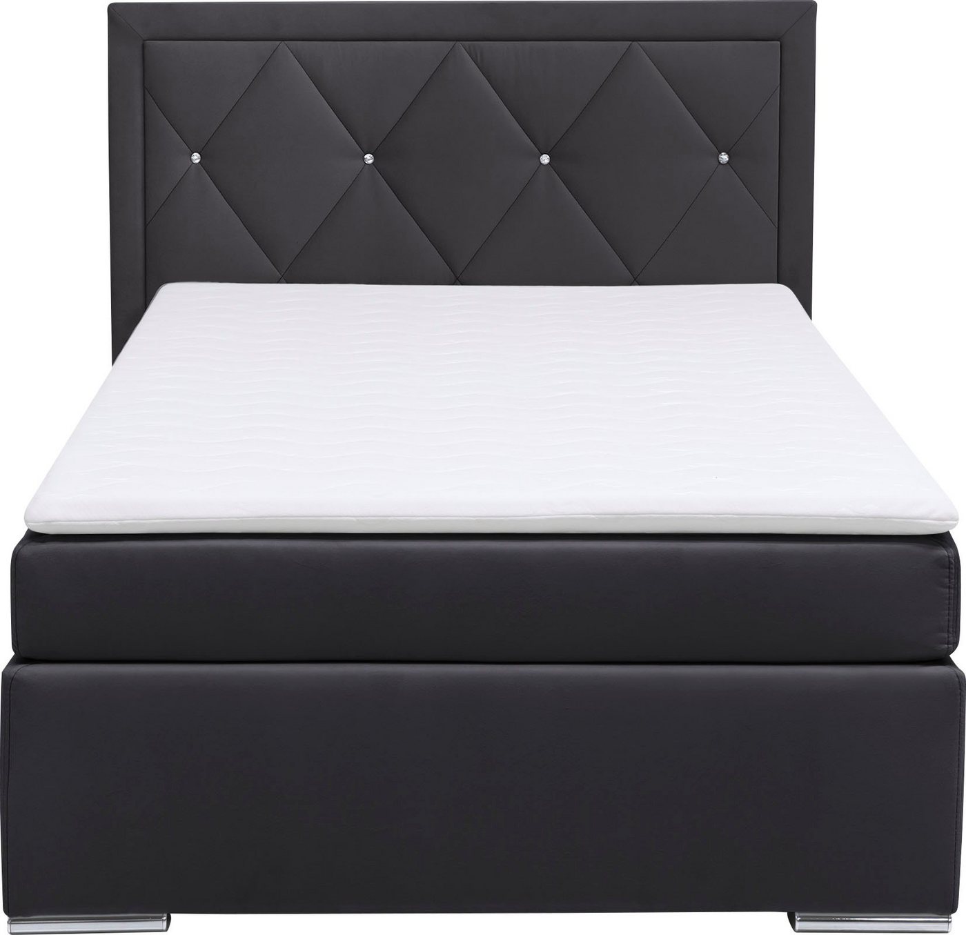Home affaire Boxbett ALFIE, Polsterbett wahlweise mit Bettkasten, Samtvelours-Bezug (mit PUR-Schaumtopper (H2), Kaltschaumtopper (H3) oder Viscotopper (H4), mit – Bild 3 von 5