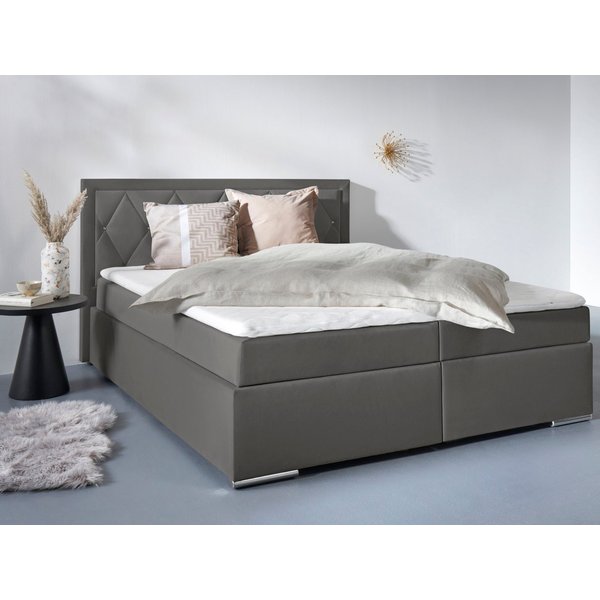 Home affaire Boxbett ALFIE, Polsterbett wahlweise mit Bettkasten, Samtvelours-Bezug (mit PUR-Schaumtopper (H2), Kaltschaumtopper (H3) oder Viscotopper (H4), mit