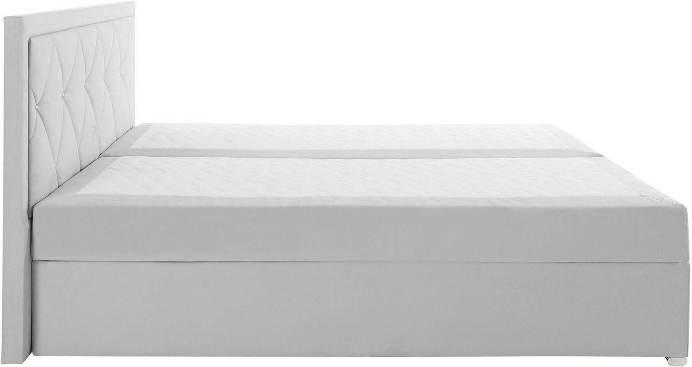 Home affaire Boxbett ALFIE, Polsterbett wahlweise mit Bettkasten, Samtvelours-Bezug (mit PUR-Schaumtopper (H2), Kaltschaumtopper (H3) oder Viscotopper (H4), mit – Bild 5 von 5