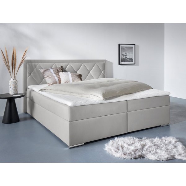Home affaire Boxbett ALFIE, Polsterbett wahlweise mit Bettkasten, Samtvelours-Bezug (mit PUR-Schaumtopper (H2), Kaltschaumtopper (H3) oder Viscotopper (H4), mit
