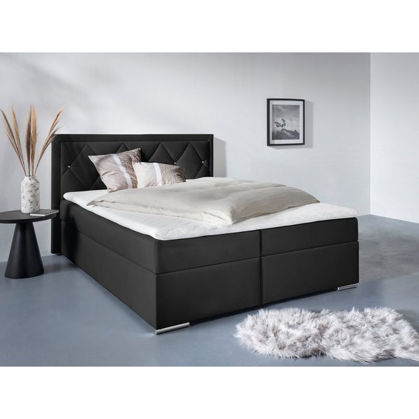 Home affaire Boxbett ALFIE, Polsterbett wahlweise mit Bettkasten, Samtvelours-Bezug (mit PUR-Schaumtopper (H2), Kaltschaumtopper (H3) oder Viscotopper (H4), mit