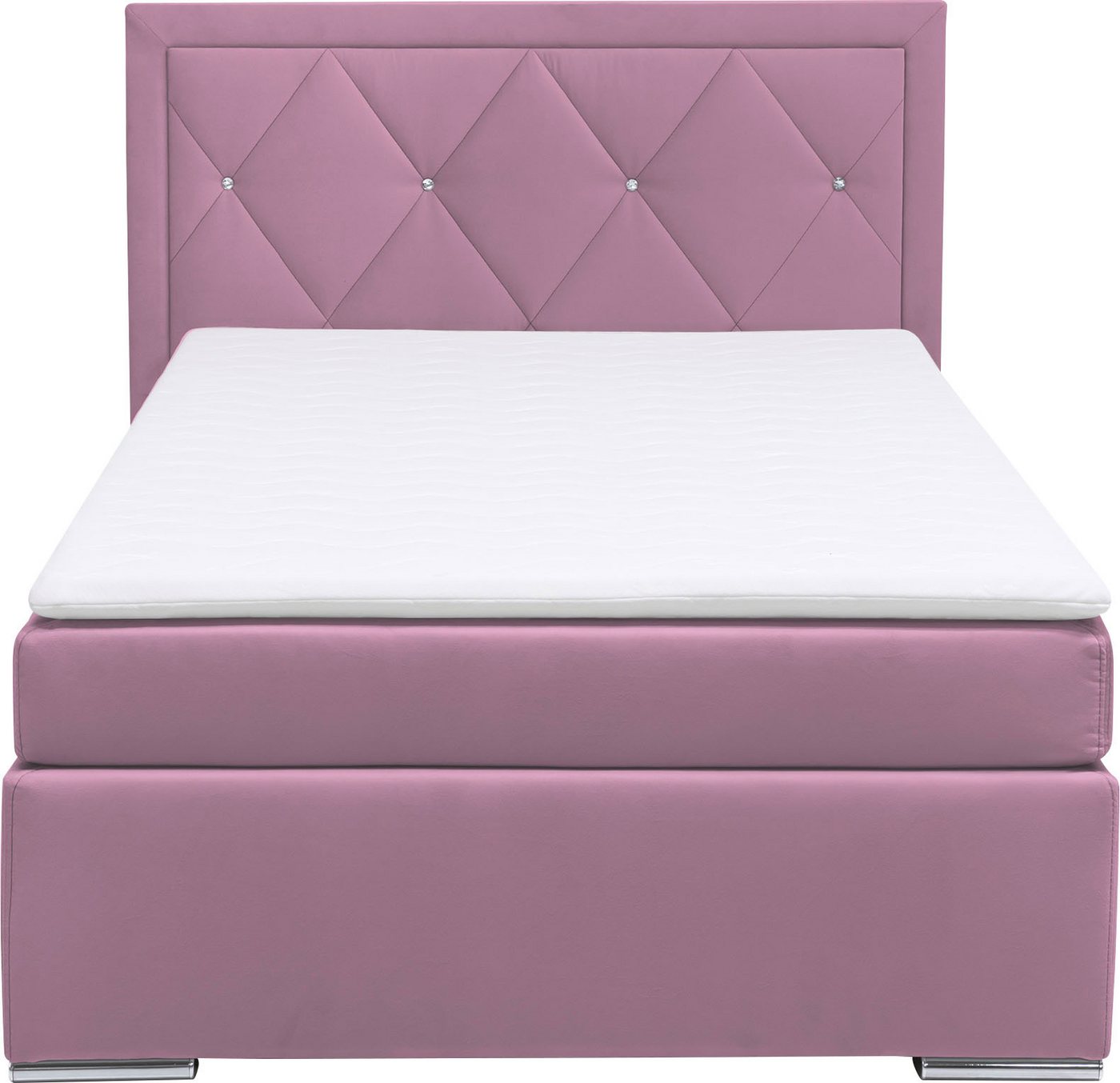 Home affaire Boxbett ALFIE, Polsterbett wahlweise mit Bettkasten, Samtvelours-Bezug (mit PUR-Schaumtopper (H2), Kaltschaumtopper (H3) oder Viscotopper (H4), mit – Bild 3 von 5