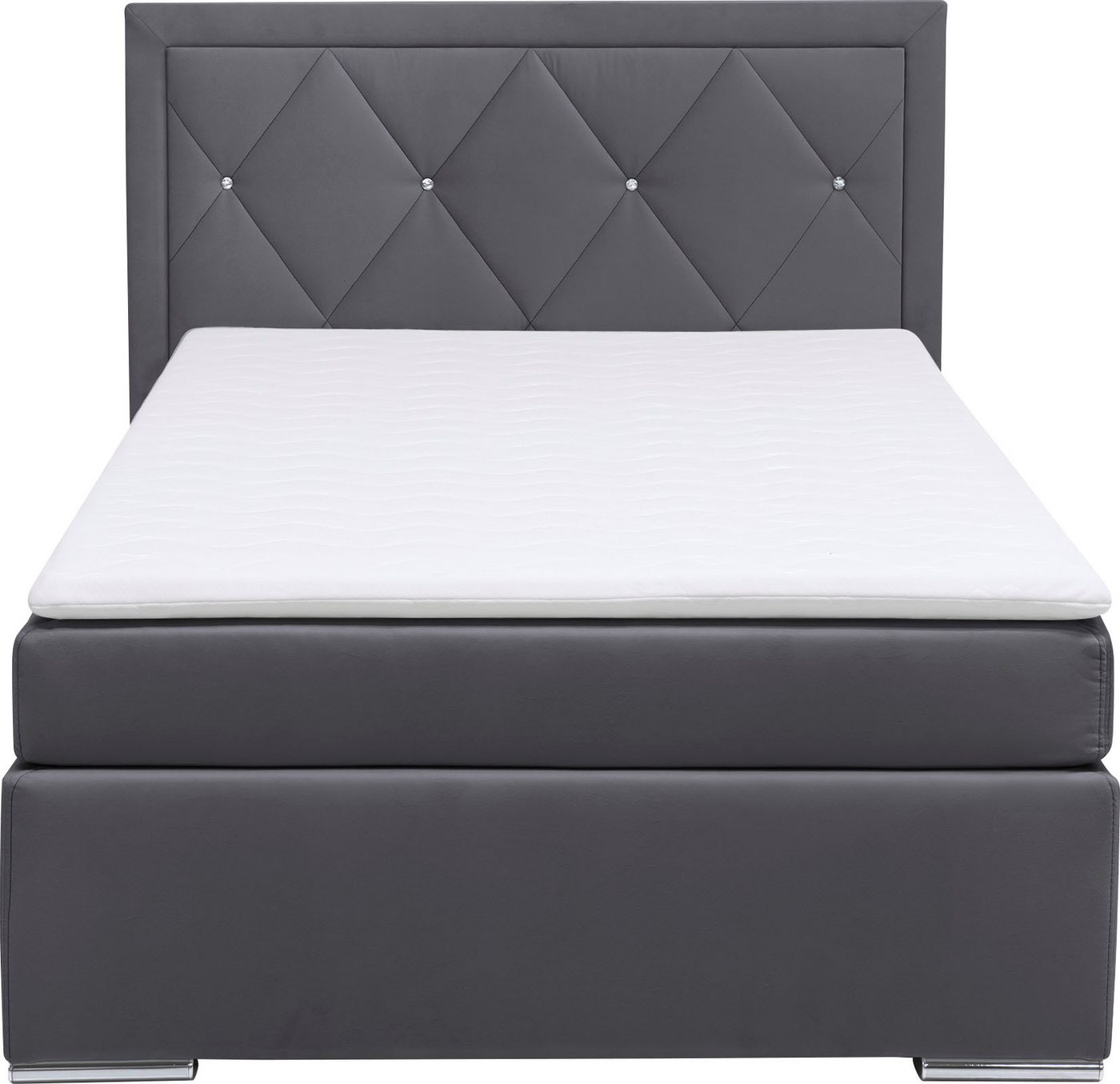 Home affaire Boxbett ALFIE, Polsterbett wahlweise mit Bettkasten, Samtvelours-Bezug (mit PUR-Schaumtopper (H2), Kaltschaumtopper (H3) oder Viscotopper (H4), mit – Bild 3 von 5