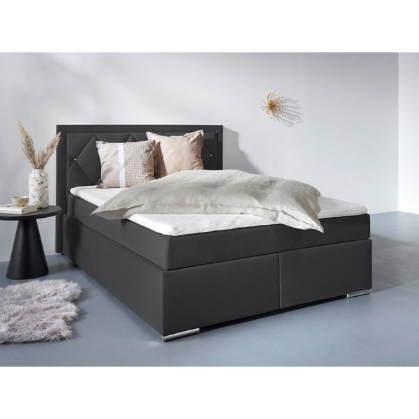 Home affaire Boxbett ALFIE, Polsterbett wahlweise mit Bettkasten, Samtvelours-Bezug (mit PUR-Schaumtopper (H2), Kaltschaumtopper (H3) oder Viscotopper (H4), mit