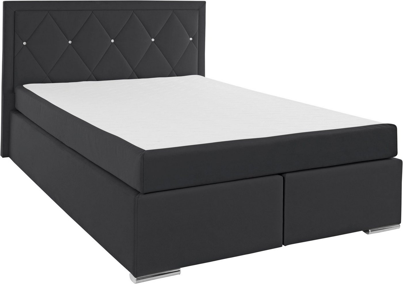Home affaire Boxbett ALFIE, Polsterbett wahlweise mit Bettkasten, Samtvelours-Bezug (mit PUR-Schaumtopper (H2), Kaltschaumtopper (H3) oder Viscotopper (H4), mit – Bild 2 von 5