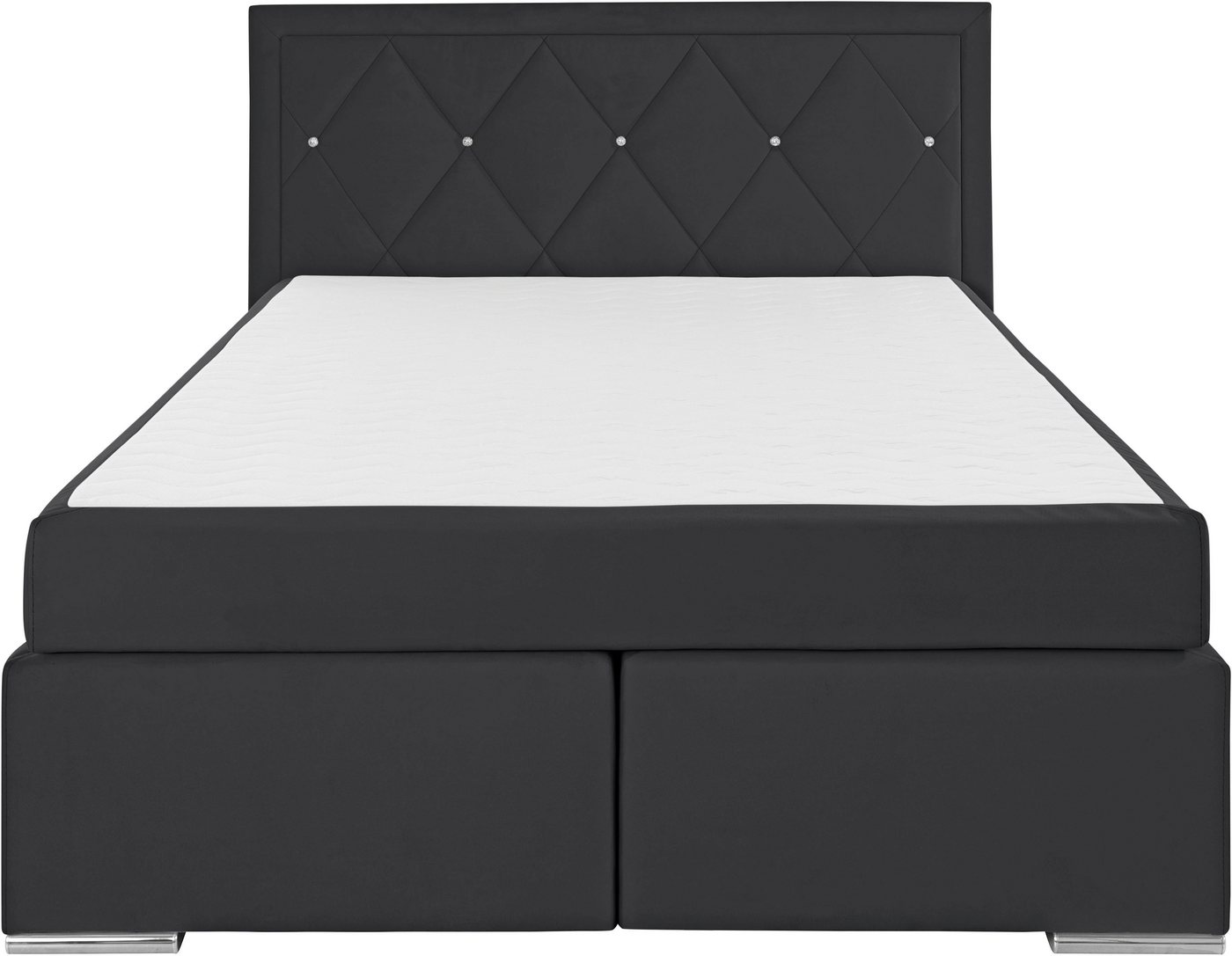 Home affaire Boxbett ALFIE, Polsterbett wahlweise mit Bettkasten, Samtvelours-Bezug (mit PUR-Schaumtopper (H2), Kaltschaumtopper (H3) oder Viscotopper (H4), mit – Bild 4 von 5