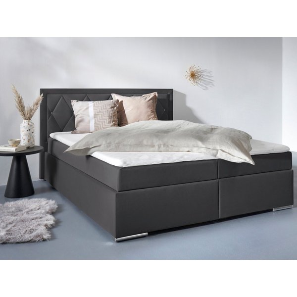 Home affaire Boxbett ALFIE, Polsterbett wahlweise mit Bettkasten, Samtvelours-Bezug (mit PUR-Schaumtopper (H2), Kaltschaumtopper (H3) oder Viscotopper (H4), mit