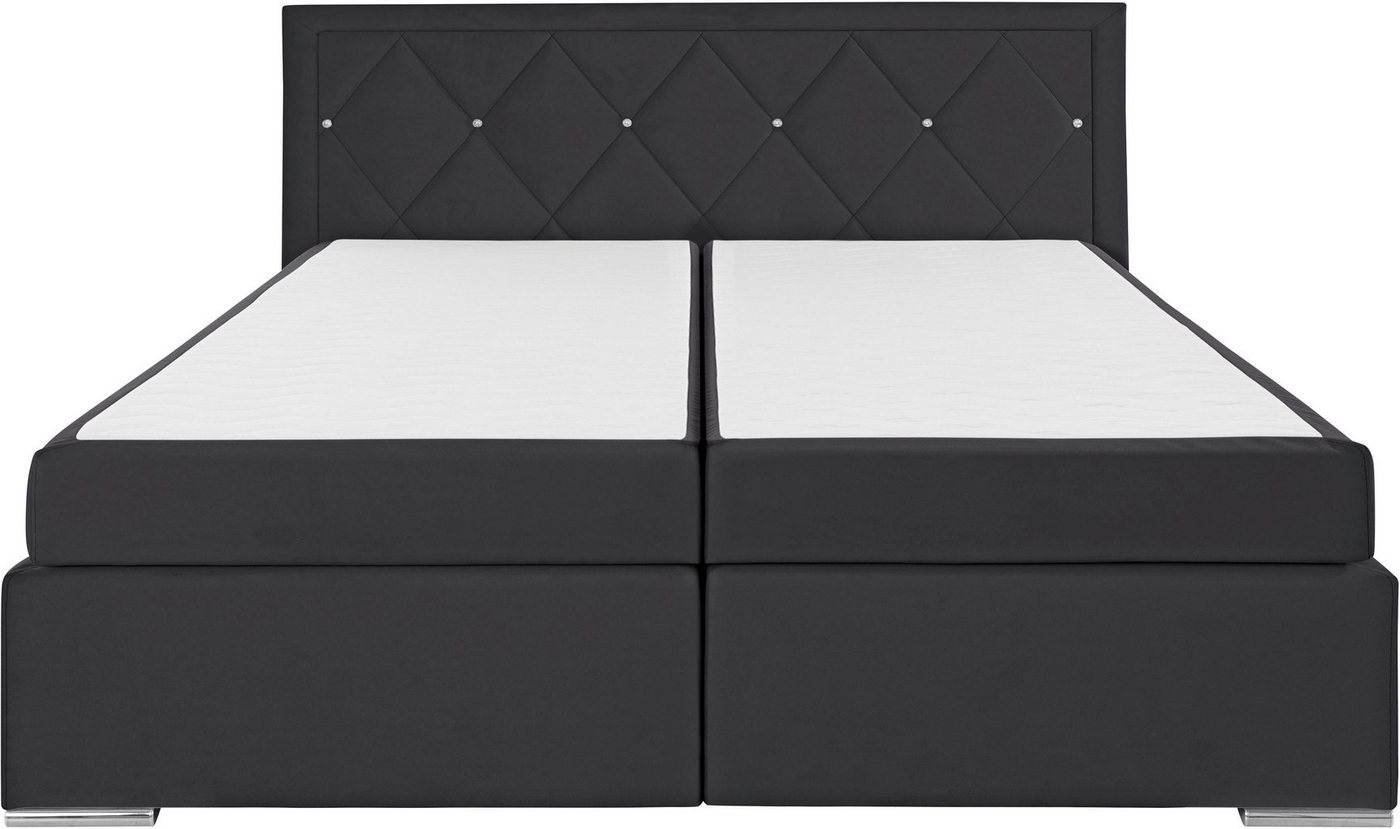 Home affaire Boxbett ALFIE, Polsterbett wahlweise mit Bettkasten, Samtvelours-Bezug (mit PUR-Schaumtopper (H2), Kaltschaumtopper (H3) oder Viscotopper (H4), mit – Bild 4 von 5