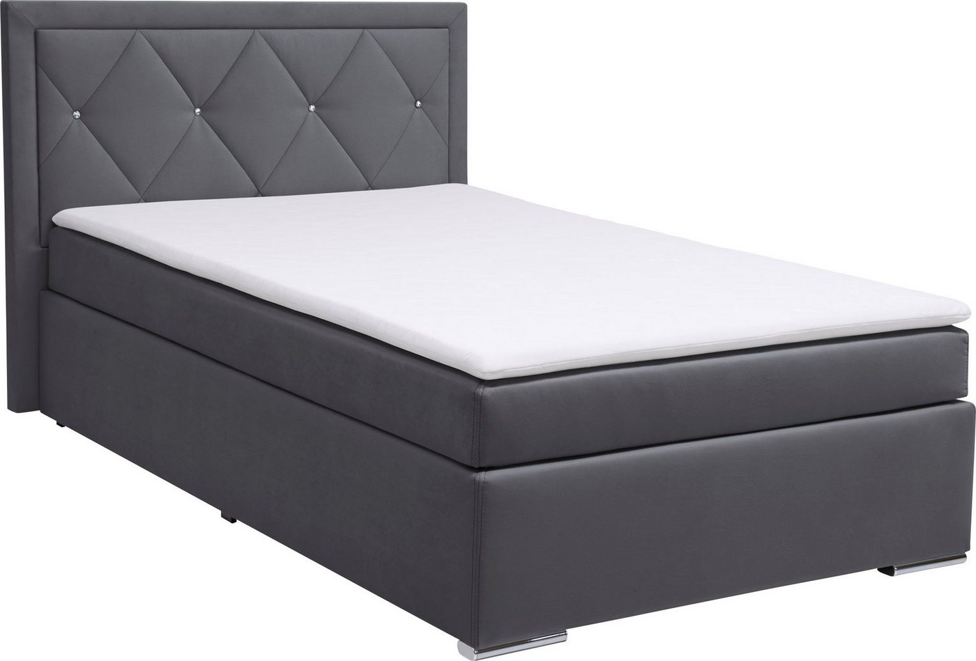 Home affaire Boxbett ALFIE, Polsterbett wahlweise mit Bettkasten, Samtvelours-Bezug (mit PUR-Schaumtopper (H2), Kaltschaumtopper (H3) oder Viscotopper (H4), mit – Bild 2 von 5
