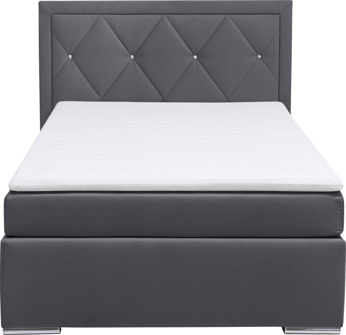 Home affaire Boxbett ALFIE, Polsterbett wahlweise mit Bettkasten, Samtvelours-Bezug (mit PUR-Schaumtopper (H2), Kaltschaumtopper (H3) oder Viscotopper (H4), mit – Bild 3 von 5