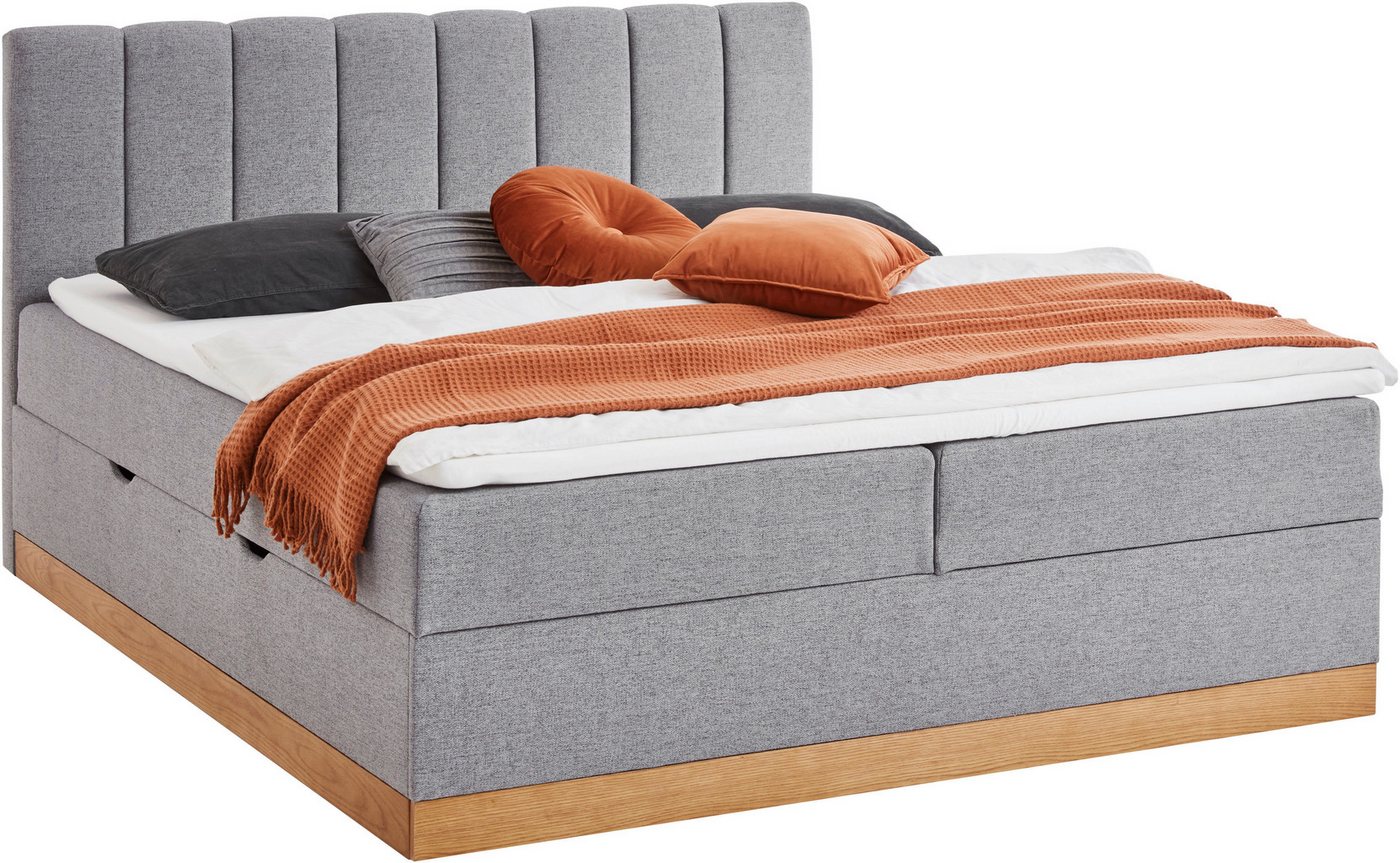 Home affaire Boxbett FRAPELLE, Polsterbett mit Bettkasten und Taschenfederkernmatratze H3, mit Topper, Strukturstoff-Bezug, Sockel eichefarbig, 180x200cm – Bild 2 von 5