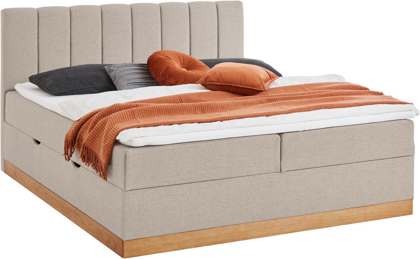 Home affaire Boxbett FRAPELLE, Polsterbett mit Bettkasten und Taschenfederkernmatratze H3, mit Topper, Strukturstoff-Bezug, Sockel eichefarbig, 180x200cm – Bild 2 von 5