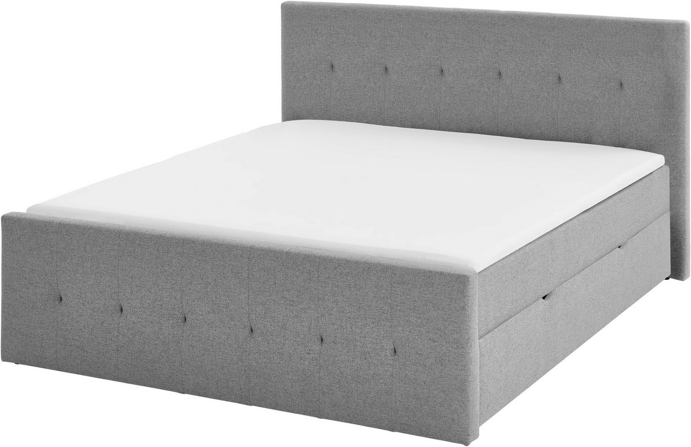 Home affaire Boxbett TESSAJA, Polsterbett mit Bettkasten, inkl. Taschenfederkernmatratze H3, mit Anti-Slip-Topper, Strukturstoff-Bezug, Liegefläche 180x200 cm – Bild 5 von 5