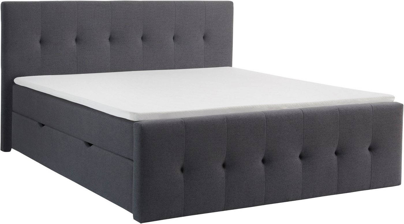 Home affaire Boxbett TESSAJA, Polsterbett mit Bettkasten, inkl. Taschenfederkernmatratze H3, mit Anti-Slip-Topper, Strukturstoff-Bezug, Liegefläche 180x200 cm – Bild 5 von 5