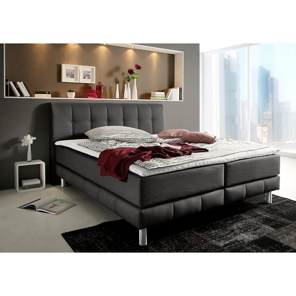 Home affaire Boxspringbett Cafone, inkl. Topper, 5 Breiten, 3 Matratzenarten und 3 Härtegraden wählbar