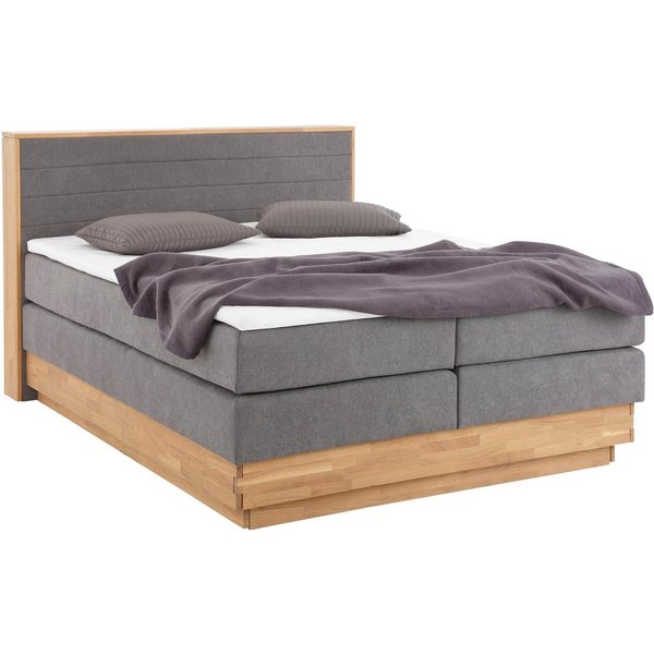 Home affaire Boxspringbett CAVAN, mit Bettkasten, inkl. 7-Zonen-TTFK-Matratze H2-H4 und Topper (mit Massiveichenholzrahmen), Microfaser- oder Strukturstoff, 160