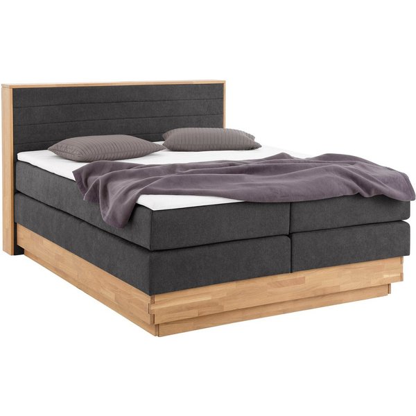Home affaire Boxspringbett CAVAN, mit Bettkasten, inkl. 7-Zonen-TTFK-Matratze H2-H4 und Topper (mit Massiveichenholzrahmen), Microfaser- oder Strukturstoff, 160