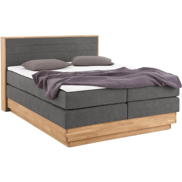 Home affaire Boxspringbett CAVAN, mit Bettkasten, inkl. 7-Zonen-TTFK-Matratze H2-H4 und Topper (mit Massiveichenholzrahmen), Microfaser- oder Strukturstoff, 160