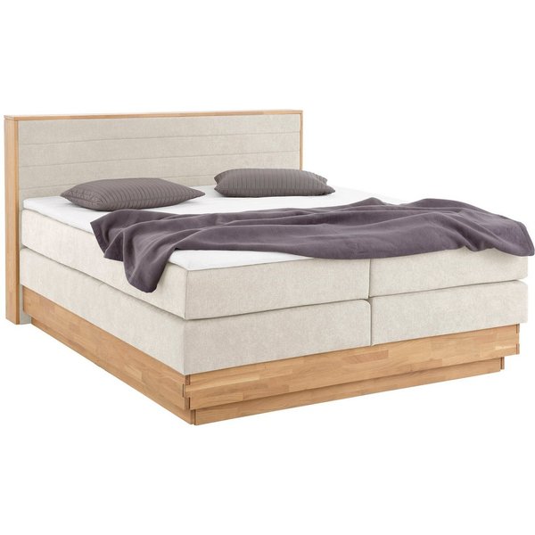 Home affaire Boxspringbett CAVAN, mit Bettkasten, inkl. 7-Zonen-TTFK-Matratze H2-H4 und Topper (mit Massiveichenholzrahmen), Microfaser- oder Strukturstoff, 160