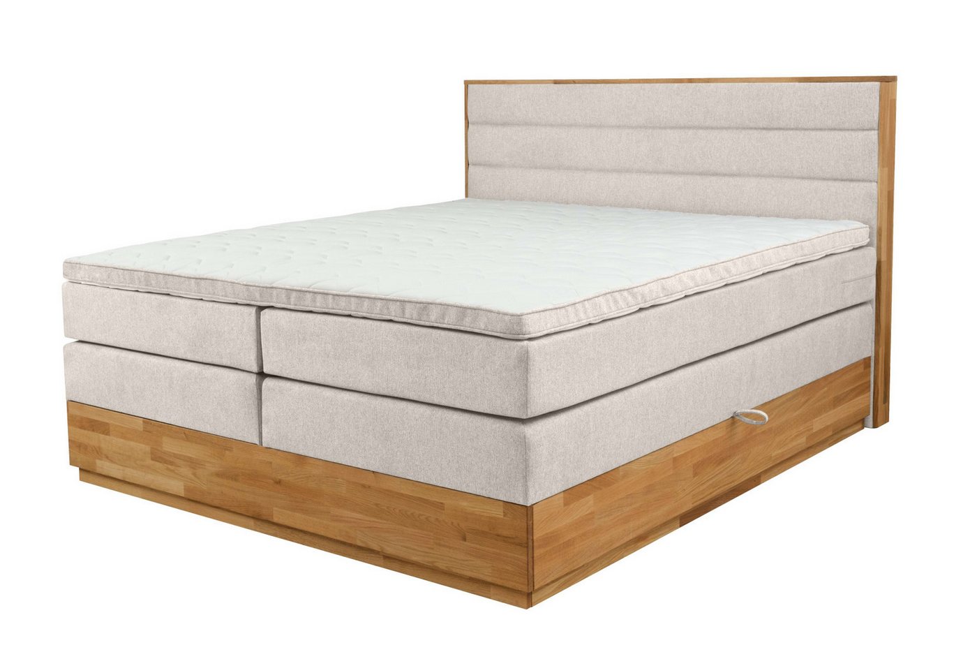 Home affaire Boxspringbett Evelina, Doppelbett, Polsterbett, Komfortbett, 160 & 180 cm, inkl. 6 cm Topper, zwei Bettkästen, Taschen-Federkernmatratze in H3 – Bild 2 von 5