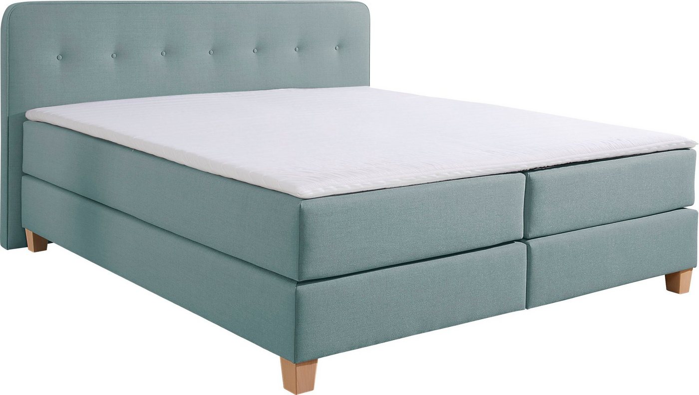 Home affaire Boxspringbett Fargo, inkl. Topper, in 3 Matratzenarten, in Samt- oder Strukturstoff – Bild 2 von 5