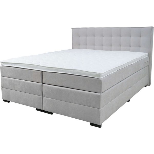 Home affaire Boxspringbett Köln, Doppelbett, Polsterbett, Federkernbett, Komforbett, 160, 180 cm, inkl. Topper, zwei Bettkästen, Taschen-Federkernmatratze, Härt
