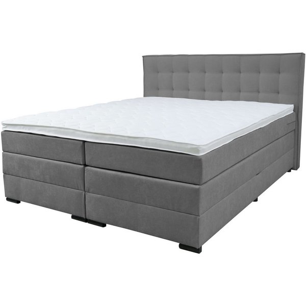 Home affaire Boxspringbett Köln, Doppelbett, Polsterbett, Federkernbett, Komforbett, 160, 180 cm, inkl. Topper, zwei Bettkästen, Taschen-Federkernmatratze, Härt