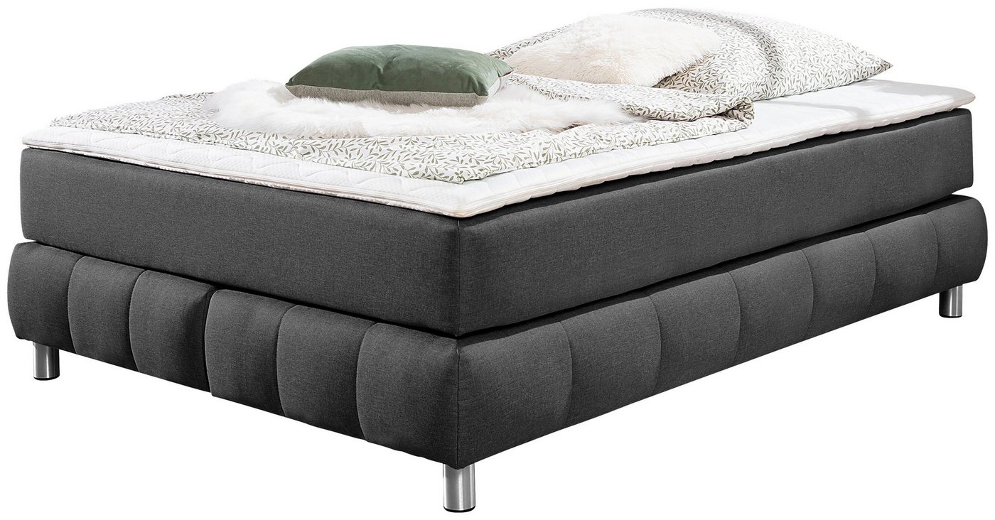 Home affaire Boxspringbett Salo, Ohne Kopfteil, inkl. Topper, auch in Überlänge 220 cm – Bild 2 von 5
