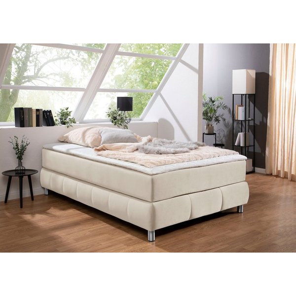 Home affaire Boxspringbett Salo, Ohne Kopfteil, inkl. Topper, auch in Überlänge 220 cm