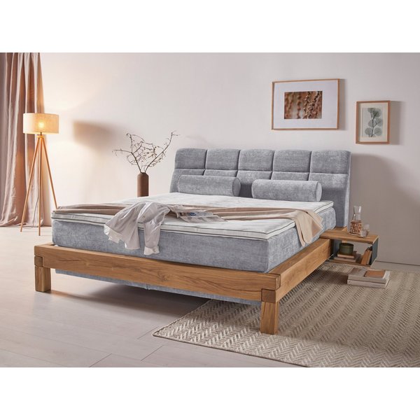 Home affaire Boxspringbett VILLADS inkl. Taschenfederkernmatratze H2-H4 und Topper (mit Topper in 3 Ausführungen), Inside-Boxspring, recycelte Bezugsstoffe, Lie