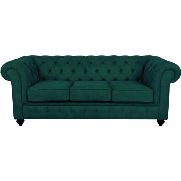 Home affaire Chesterfield-Sofa Duc 3-Sitzer, hochwertige Knopfheftung im Rücken, Samtoptik mit changierender Optik