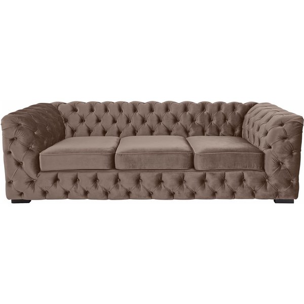 Home affaire Chesterfield-Sofa Kalina, B: 230cm, handgefertigt, hochwertiger Stoff und Leder, klassische Chesterfield-Knopfheftung, sehr hochwertige Verarbeitun