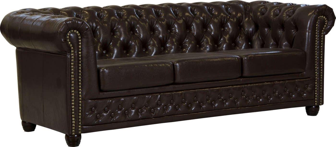 Home affaire Chesterfield-Sofa Rysum, Chesterfield-Optik, in 2 Bezugsqualitäten, 2 Ausf. schnell lieferbar – Bild 3 von 5