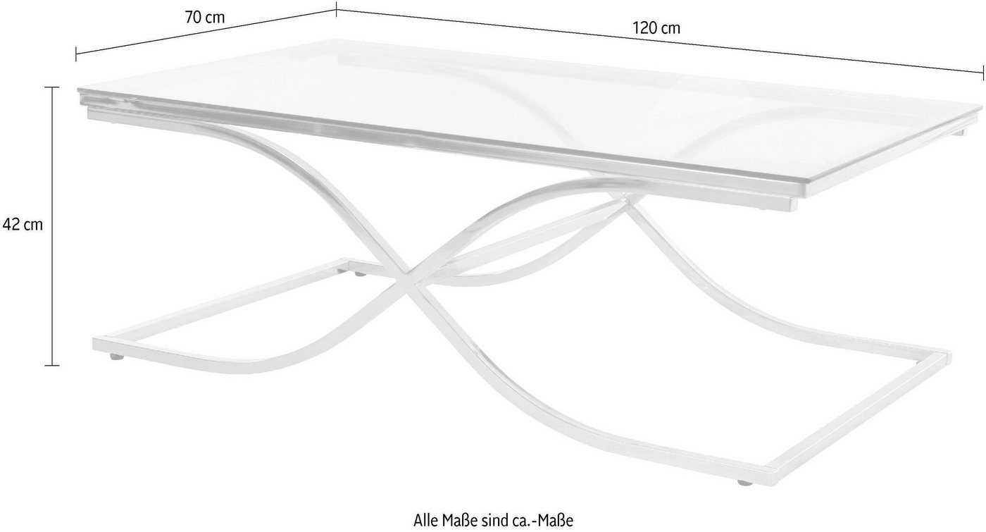 Home affaire Couchtisch (Glastisch, OTTOs Choice), Maße (B/T/H): (120/70/42), Gestell in Gold-Optik – Bild 5 von 5