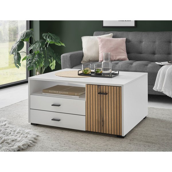 Home affaire Couchtisch Hudson, in moderner Trendfarbe, Griffe aus Metall (Schwarz), Breite 90 cm