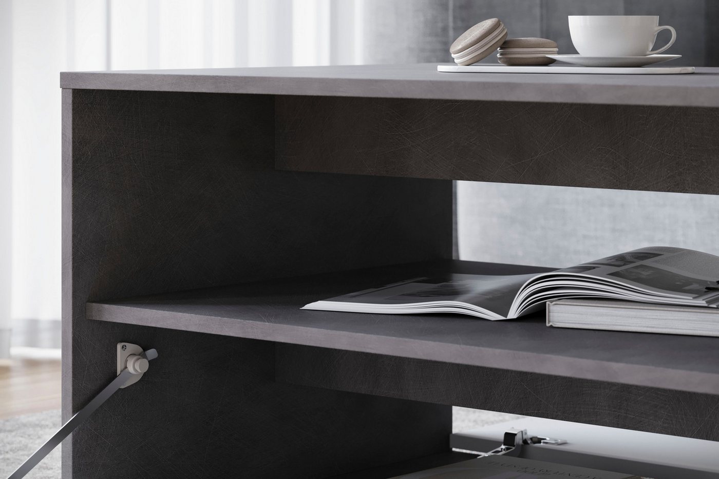 Home affaire Couchtisch Kenia (1-St), Rechteckiger Kaffeetisch, 90x55 cm, mit offenem und geschlossenem Fach – Bild 5 von 5