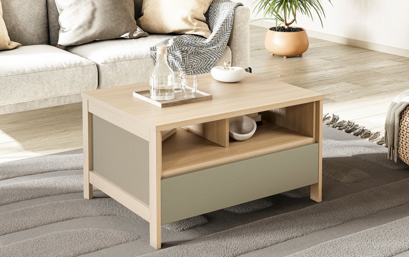Home affaire Couchtisch Stranda, Beistelltisch, Wohnzimmertisch, Sofatisch, Tisch, Schubkasten und Ablagefächer, in zwei Farben verfügbar – Bild 2 von 5