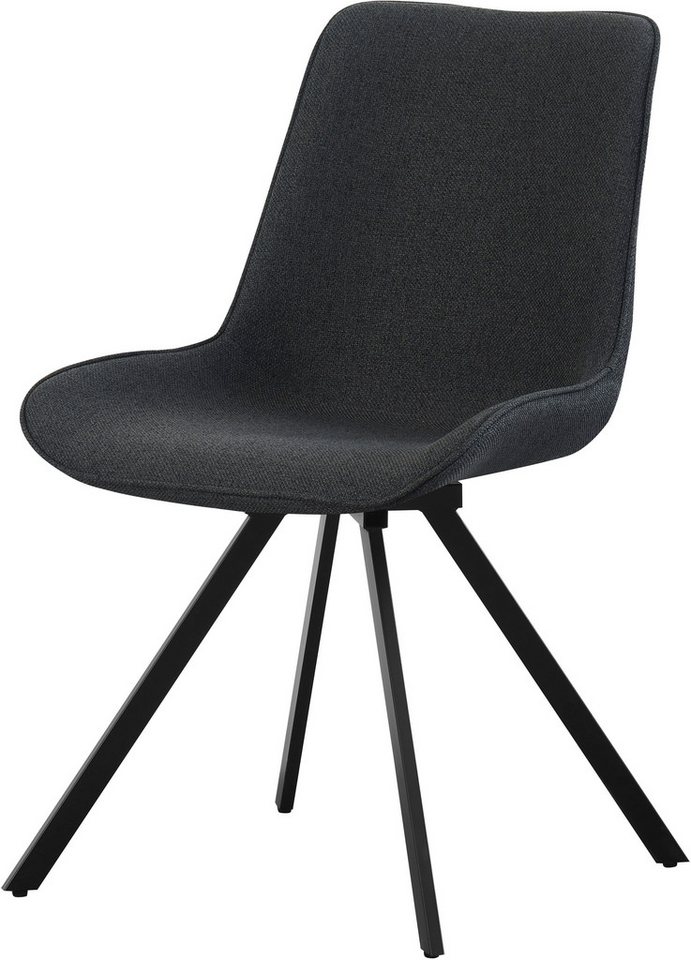 Home affaire Drehstuhl INUVIK, 2er Set, mit Metallgestell in matt schwarz (Set, 2 St), in verschiedenen Farben, Belsatbarkeit pro Stuhl 120 kg – Bild 4 von 5